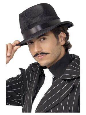 Indestructible Fedora Hat, Black, with Band - Gangster