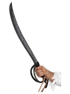 Pirate Sword, 70cm -28in, Silver, Aged Effect, Deluxe