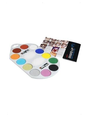 Face-paint - Palette, Aqua, with 4 Brushes, 2 Sponges &amp; Guide * Make-up