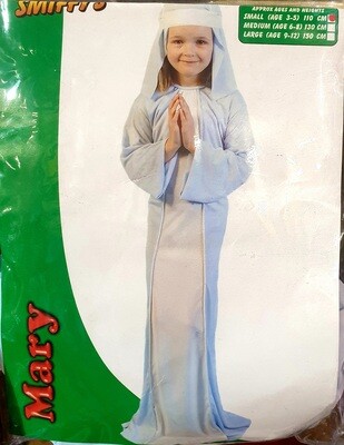 Mary Child Costume, Blue, with Dress &amp; Headpiece - Small