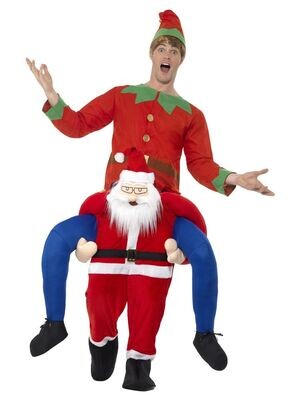 Santa ride on  Santa Costume, Red, One Piece Suit with Mock Legs