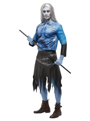 Winter Warrior Zombie Costume, Blue, Top, Skirt &amp; Cuffs - EX Large only