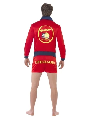 Baywatch Lifeguard Costume, Red, with Top &amp; Shorts