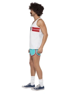 118 118 Runner Costume, White, with Shorts &amp; Top - Medium