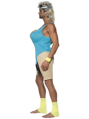 Lets Get Physical, Work Out Costume, Blue, Bodysuit &amp; Headband - One Size
