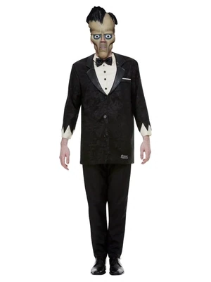 Addams Family Lurch Costume, Black, with Top, Trousers & Mask - Large