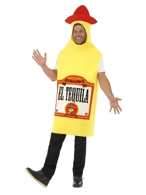 Tequila Bottle Costume, Yellow, with Tabard