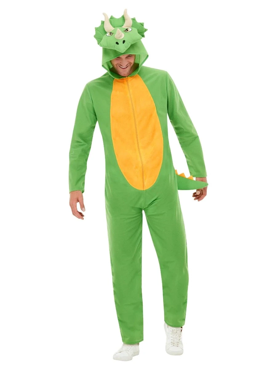 Dinosaur Costume, Green, with Hooded Jumpsuit
