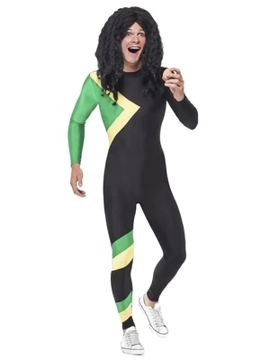 Jamaican Hero Costume, Black, with Jumpsuit