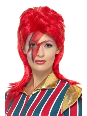 Space Superstar Wig, Red / Starman - Ziggy