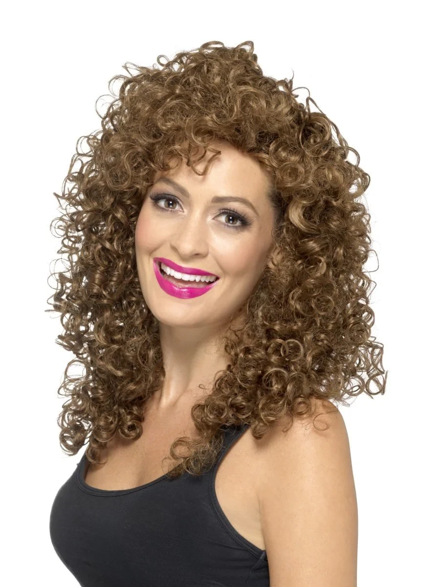 Boogie Babe Wig, Brown, Long, Curly