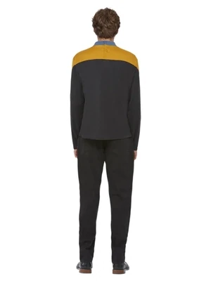 Star Trek Voyager Operations Uniform, ( Top ONLY ) Embroidered Delta Badge &amp; Rank Insignias