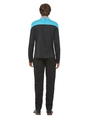 Star Trek Voyager Science Uniform, Top with Embroidered Delta Badge &amp; Rank Insignias- Top ONLY