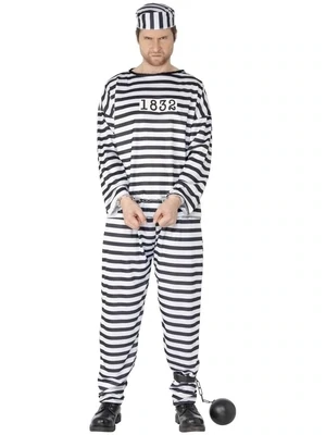 Convict / Prisoner costume black & white