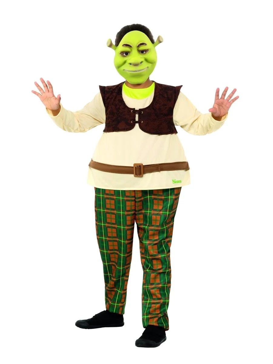 Shrek Kids Deluxe Costume, Green, with Hooped All In One &amp; EVA Mask