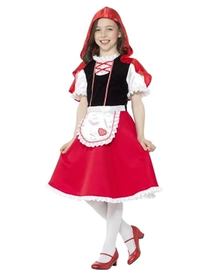 Red Riding Hood Girl Costume, Red, with Dress &amp; Hooded Capelet - Small only