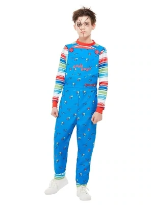 Chucky Costume, Blue, with Dungarees & Top
