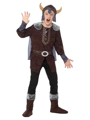 Viking / Celtic warrior -  Costume, Brown, with Top, Attached Cape, Hat &amp; Boot Covers