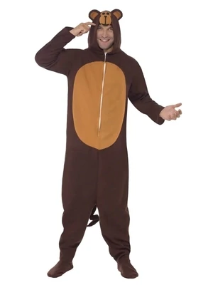Monkey Costume, Brown, All in One with Hood - Large