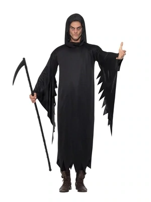 Screamer Costume, Black, with Gown & Hood