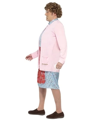 Mrs Brown Padded Costume, Pink, Dress, Cardigan, Wig, Glasses, Handkerchief &amp; Mole