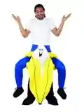 Piggyback Banana Costume, Yellow, One Piece Suit with Mock Legs - One Size