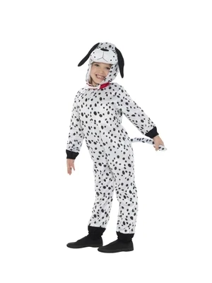 Dalmatian Costume, Black &amp; White, with Hooded Jumpsuit &amp; Tail