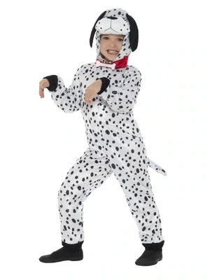 Dalmatian Costume, Black & White, with Hooded Jumpsuit & Tail