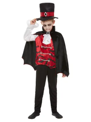 Vampire Costume, Black, with Top, Cape &amp; Hat ( Large )