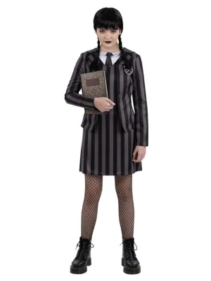 Gothic School Uniform Costume, Dress with Mock Jacket, Shirt &amp; Tie