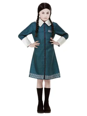 Addams Family Wednesday Costume &amp;  Wig , Dark green and Black