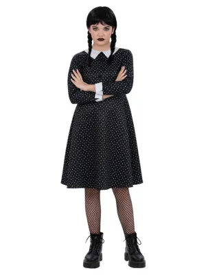 Gothic School Girl Costume, Spotted Dress