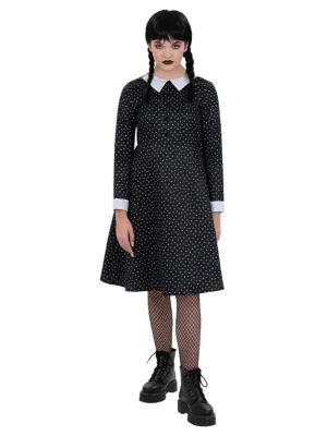 Gothic School Girl Costume, Spotted Dress