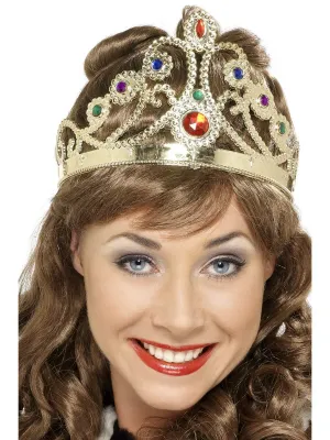 Jewelled Queen&#39;s Crown, Mixed Colours, Assorted Gold or Silver