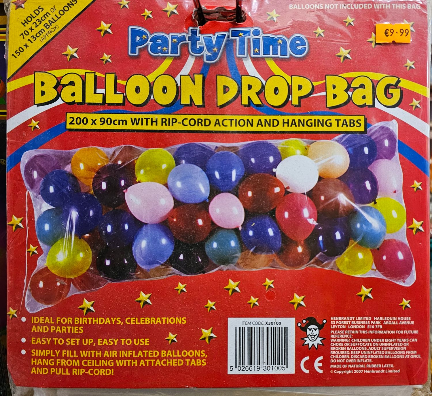 Balloon Drop Bag (200 X 90cm balloons)