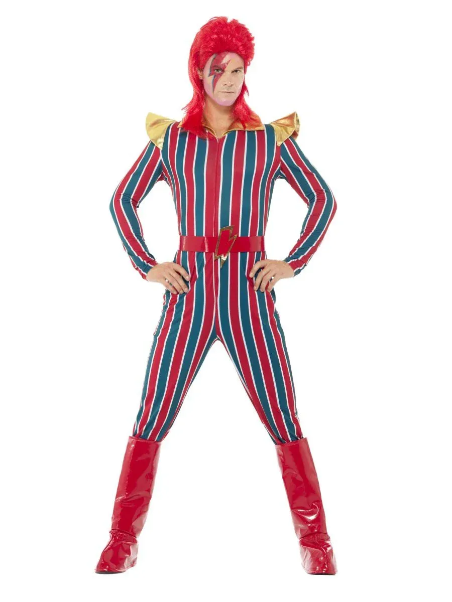 Space Superstar Costume, Multi-Coloured, with Jumpsuit, Belt &amp; Boot Covers