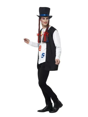 80s Pop Star Costume, Multi-Coloured, with Top, Waistcoat, Hat &amp; Braids-80s ,90s