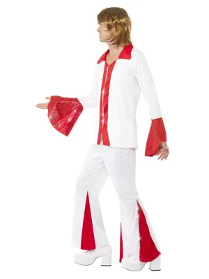 Super Trooper Male Costume, White &amp; Red, Shirt and Trousers