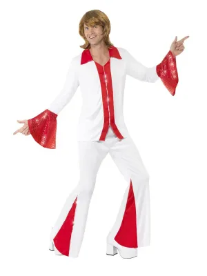 Super Trooper Male Costume, White &amp; Red, Shirt and Trousers