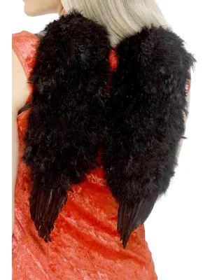 Angel Wings,Black , Feathered, 30cmx40cm  - 12inx16in