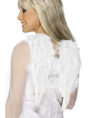 Angel Wings, White Feathered, 30cmx40cm / 12inx16in