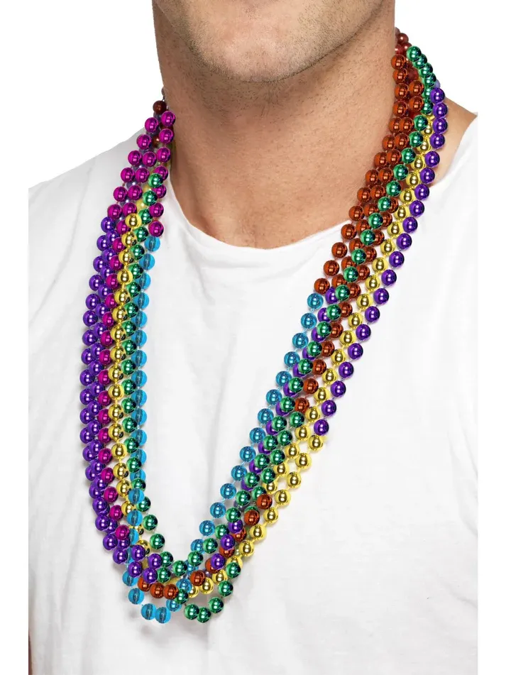 Party Beads, Rainbow 6 Strings Per Pack