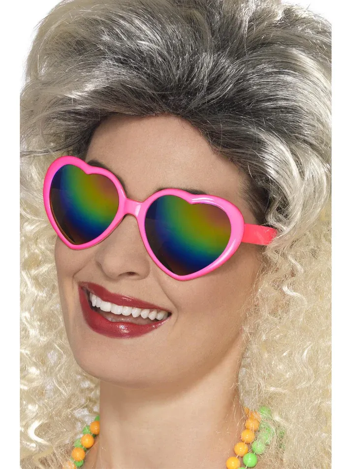 Heart Specs, Pink with Rainbow Lenses