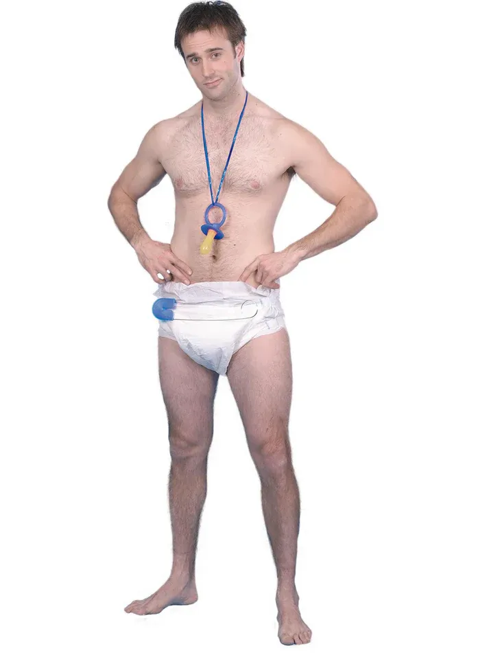 Baby Kit, Assorted, White Jumbo Nappy, Safety Pin and Dummy