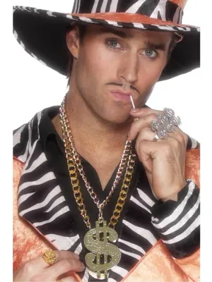 Dollar Sign Medallion, Large, Gold on Chain Dollar Sign Medallion, Large, Gold on Chain