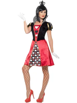 Queen Costume, Red with Dress, Crown &amp; Gloves