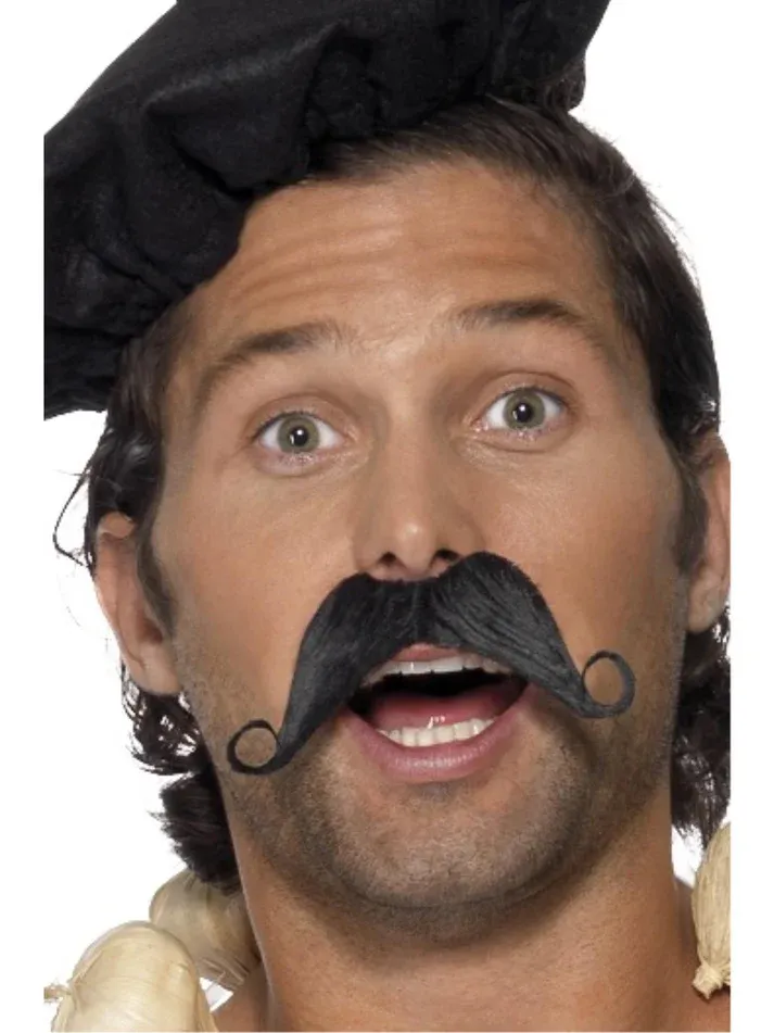 Frenchman Moustache, Black Self Adhesive