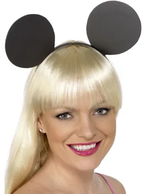 Mouse Ears on Headband, Black EVA Mouse Ears on Headband, Black EVA