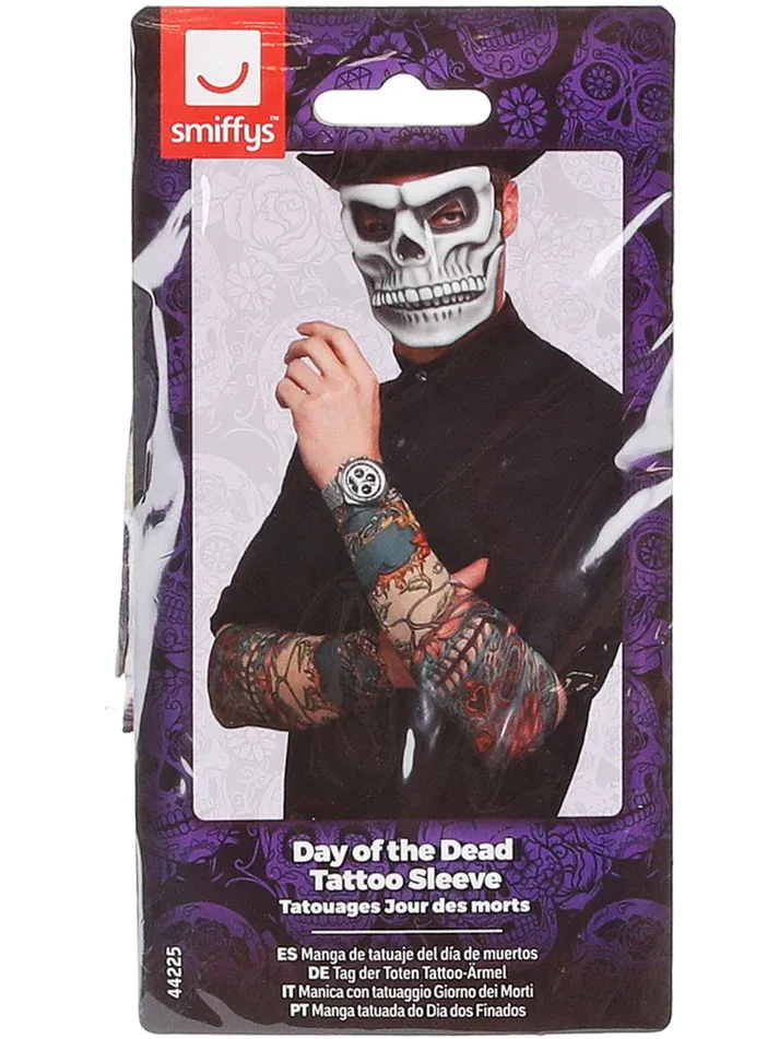 Day of the Dead Tattoo Sleeve, Multi-Coloured 2 Pack Day of the Dead Tattoo Sleeve, Multi-Coloured 2 Pack