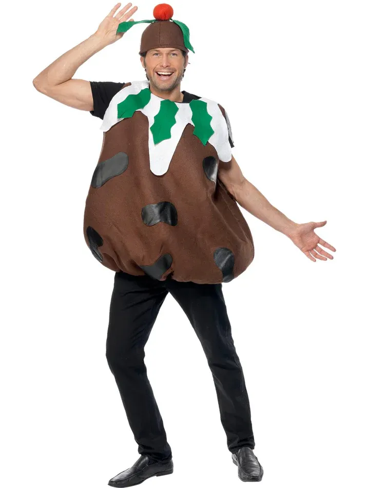 Christmas Pudding Costume, Brown with Tabard & Hat - Male or Female costume Christmas Pudding Costume, Brown with Tabard & Hat - Male or Female costume